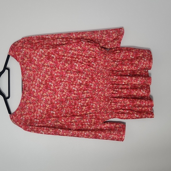 NWT Lane Bryant Floral V-Neck Blouse, Size 22/24, Peasant Style, Soft, Lined - Picture 6 of 6